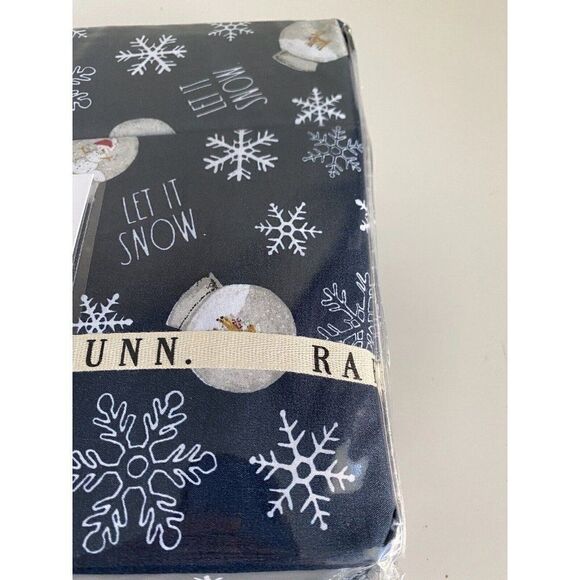 Rae Dunn SnowGlobes Snowflakes Christmas Holiday Soft Queen Sheet Set 4 Piece - Picture 4 of 13
